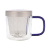 Blue Milano Glass Tea Cup with Infuser | The Kettlery